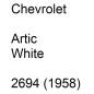 Preview: Chevrolet, Artic White, 2694 (1958).